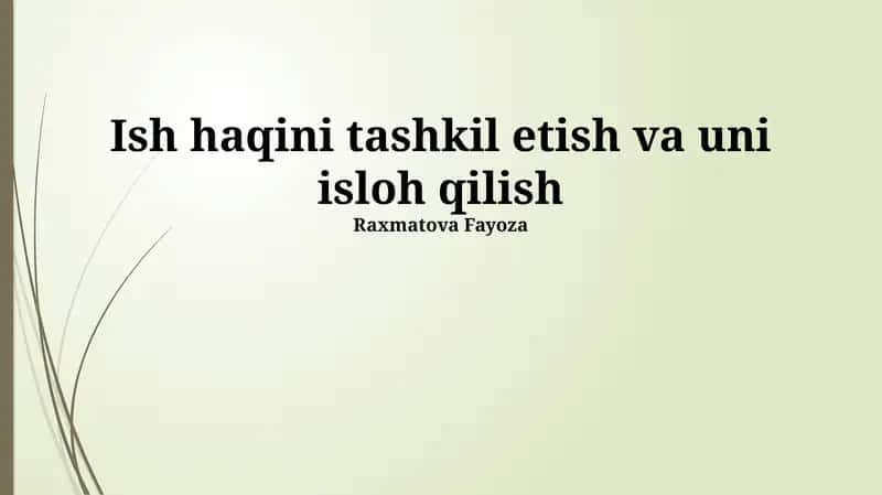 Huquqiy Tizimni Isloh Qilish