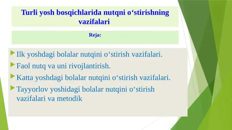 Maktabgacha ta’lim VAZIFALARI