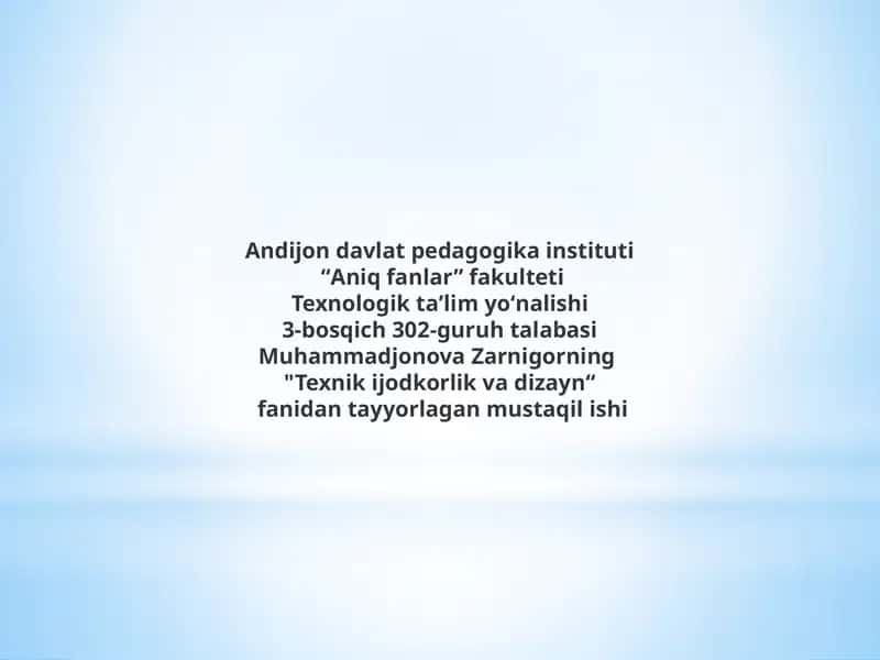 Texnologik taʼlim yoʻnalishi