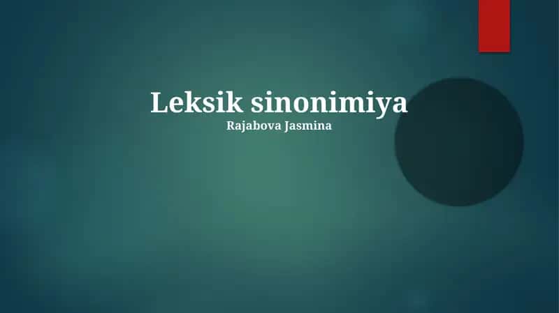 Leksik sinonimiya