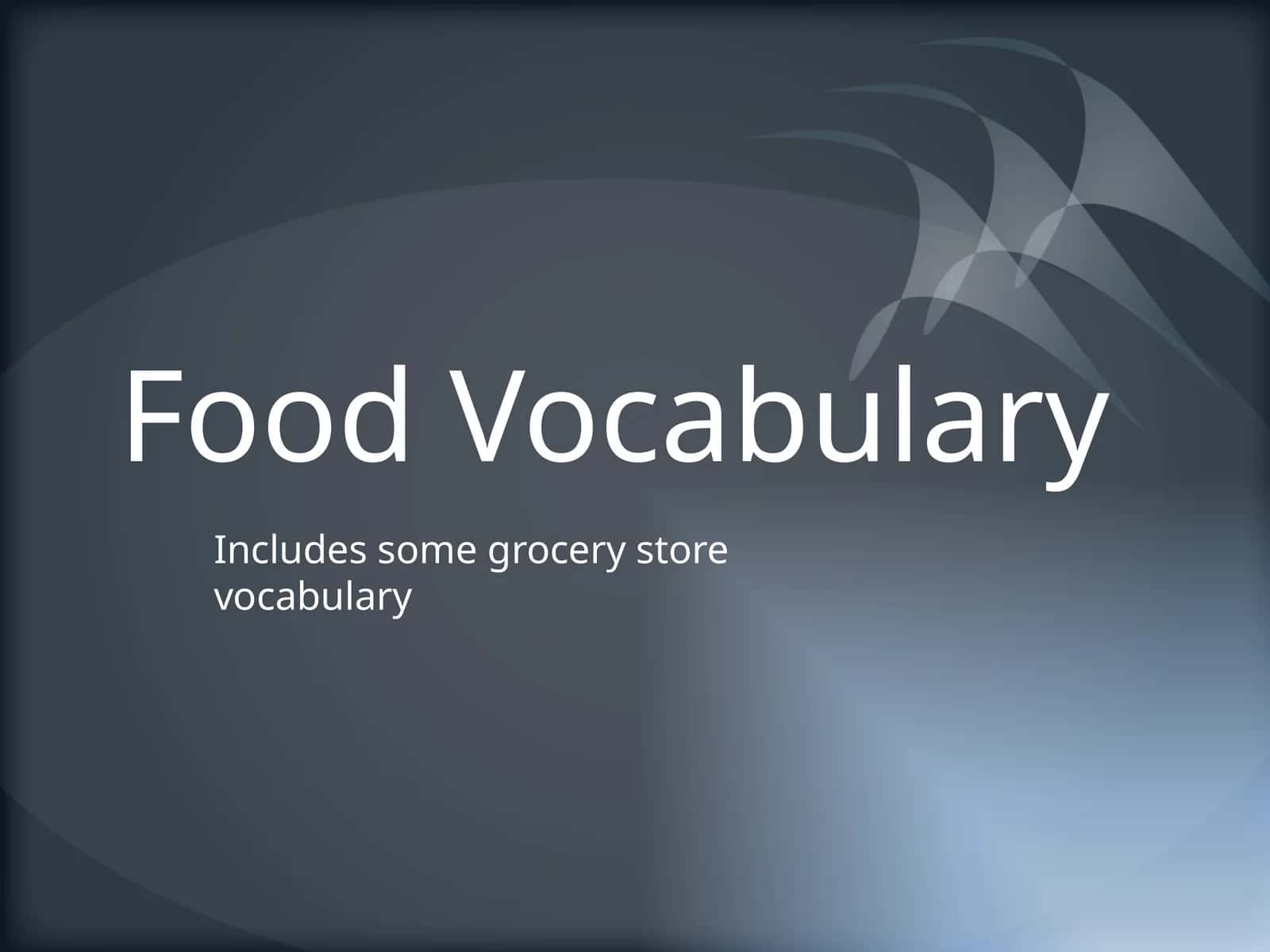 Food Vocabulary