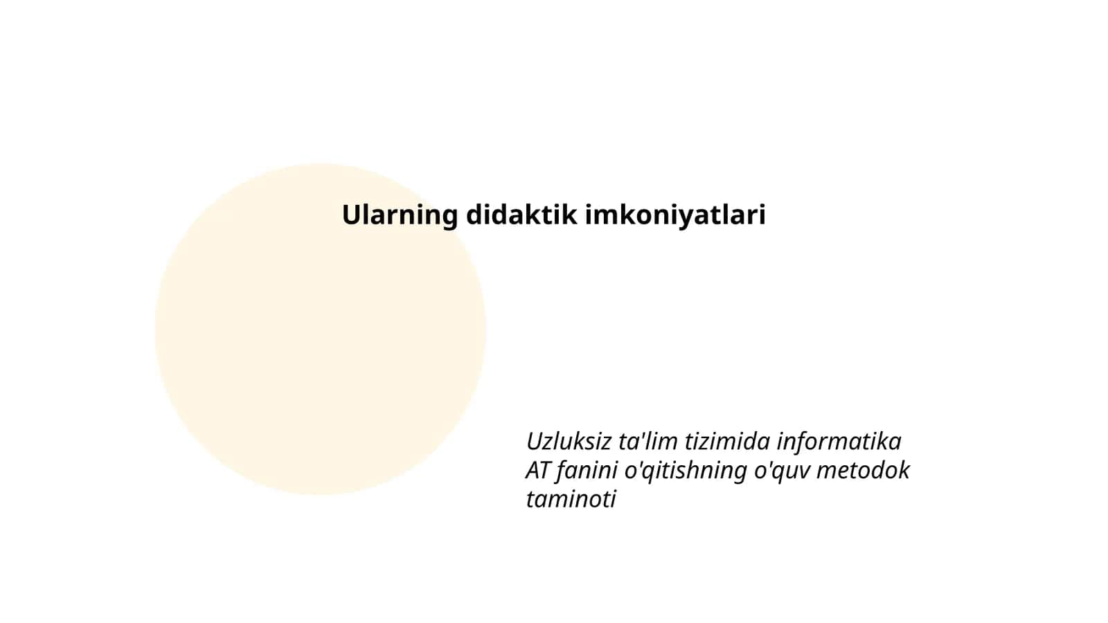 Uzluksiz ta'lim tizimida informatika AT fanini o'qitishning o'quv metodok taminoti
