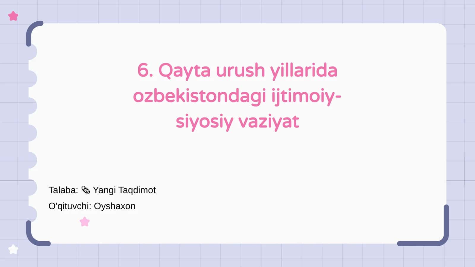Qayta urush yillarida ozbekistondagi ijtimoiy-siyosiy vaziyat