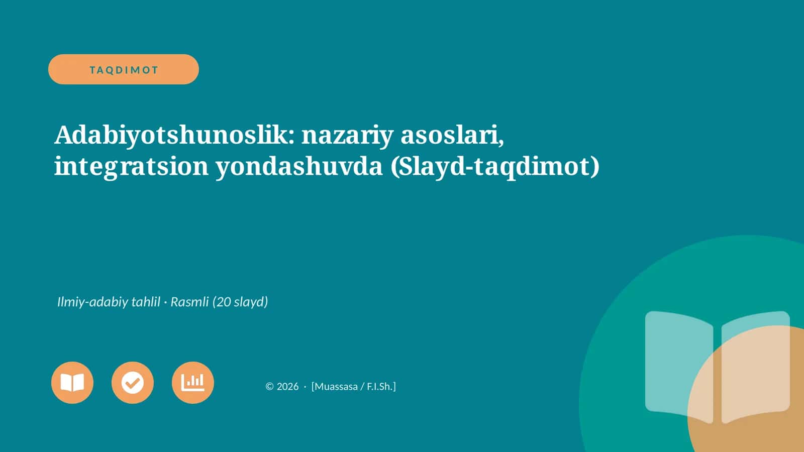 Adabiyotshunoslik: nazariy asoslari, integratsion yondashuvda (Slayd-taqdimot)