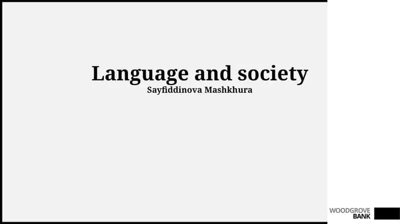 Language and society
