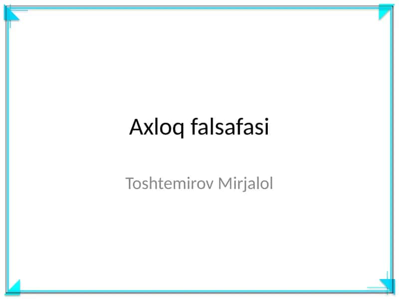Axloq falsafasi