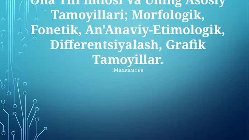 Ona Tili Imlosi Va Uning Asosiy Tamoyillari