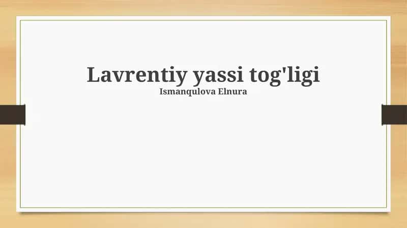 Lavrentiy Yassi tizmasi