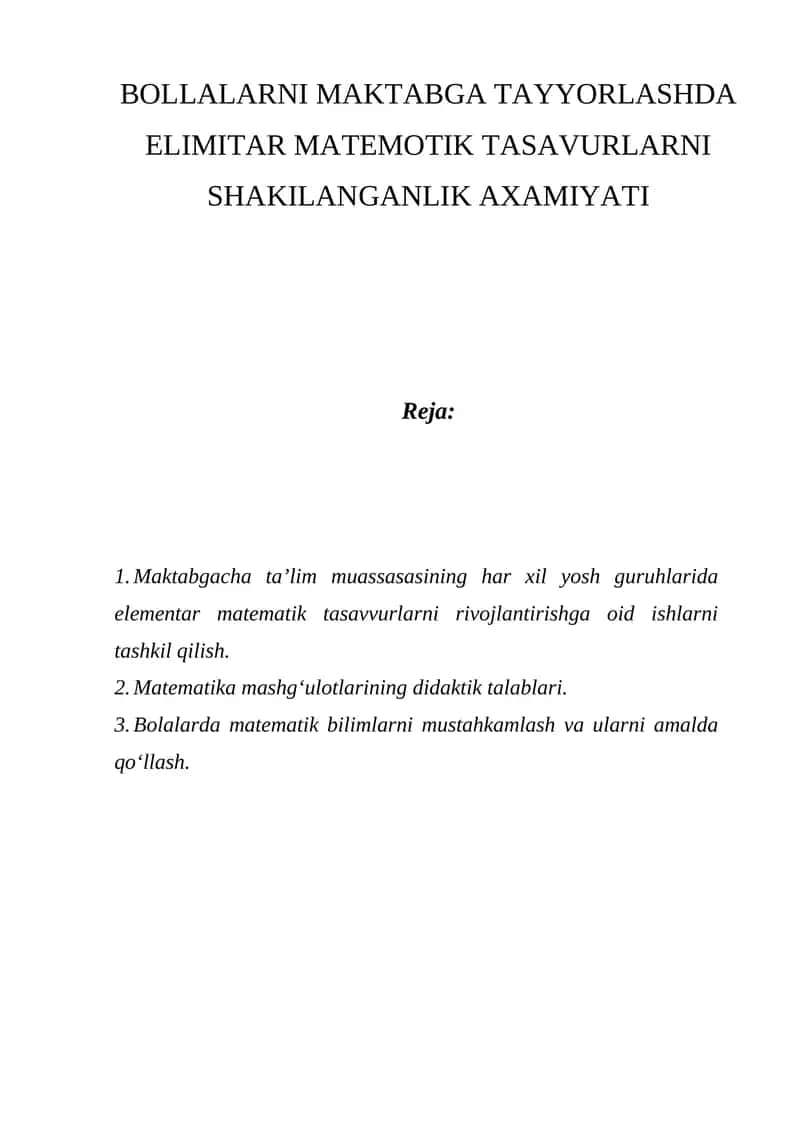Matematik Asoslar
