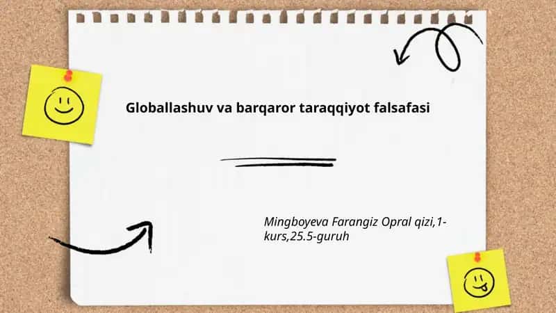 Globallashuv va barqaror taraqqiyot falsafasi