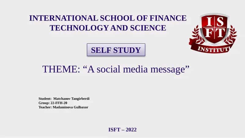 A social media message