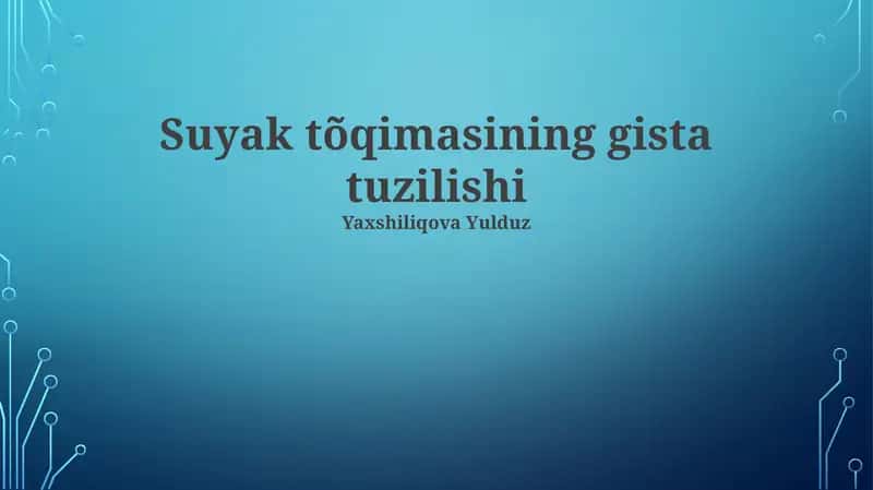 Suyak to'qimasining gista tuzilishi