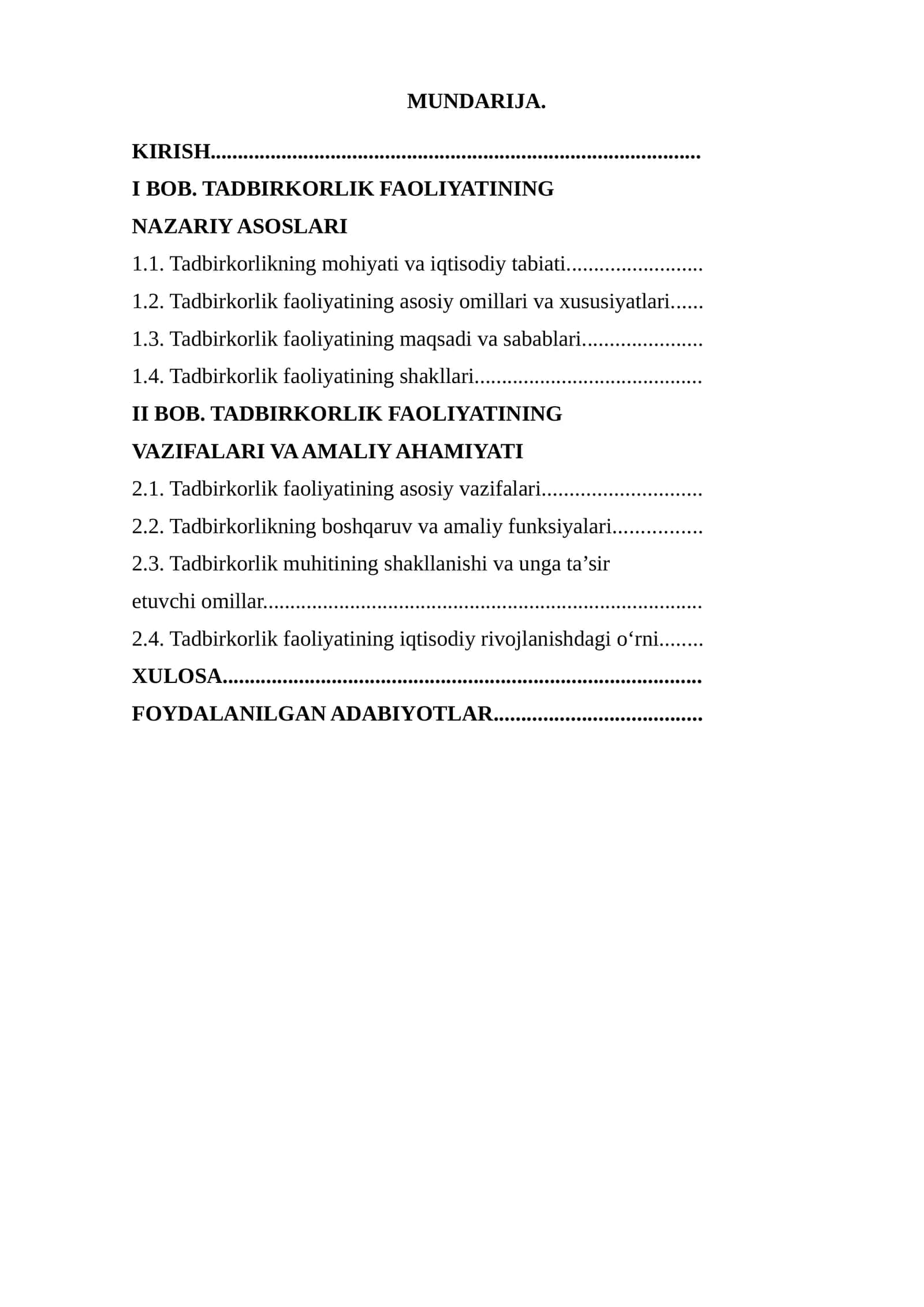 TADBIRKORLIK FAOLIYATINING NAZARIY ASOSLARI VA AMALIY AHAMIYATI