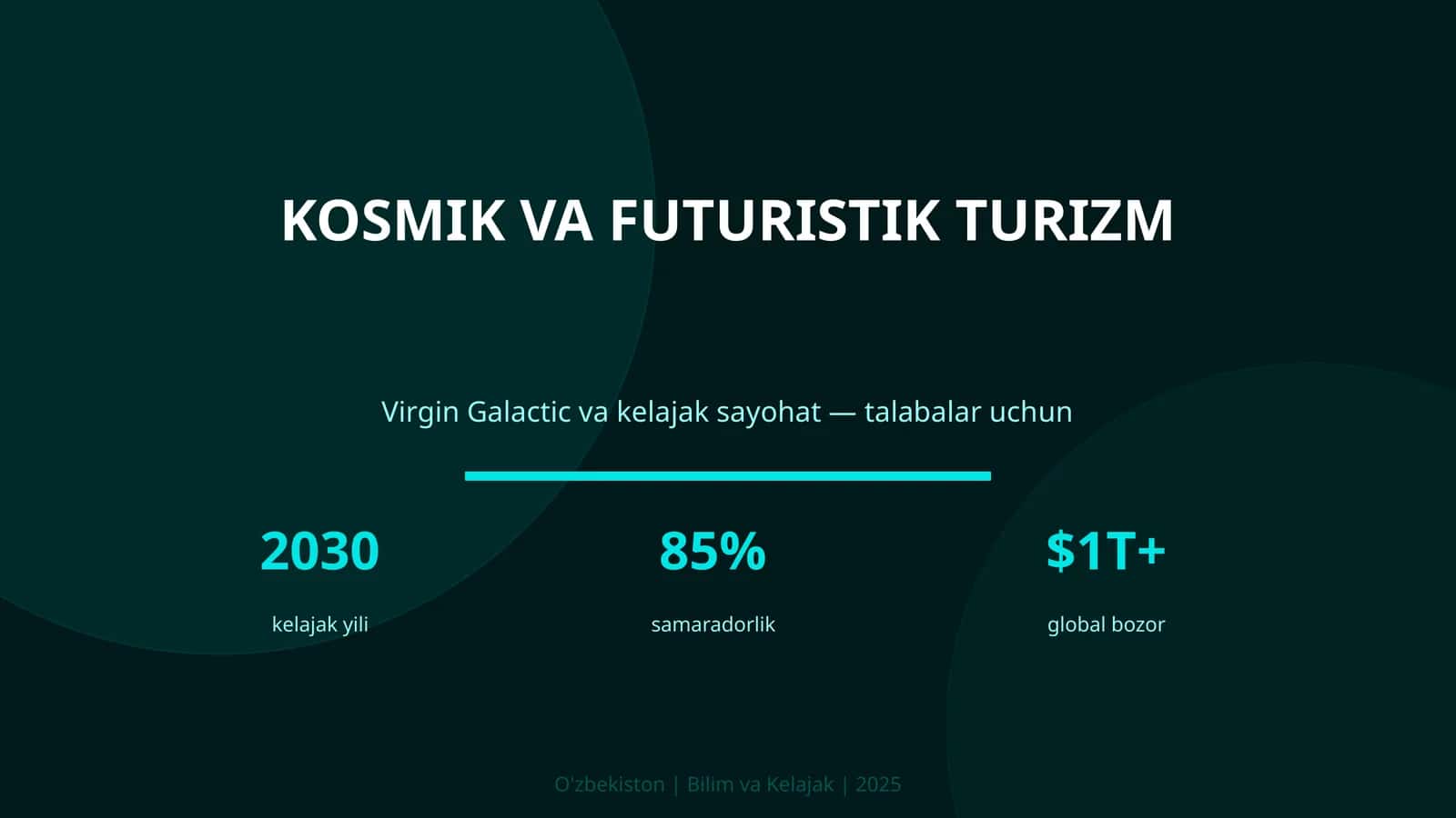 KOSMIK VA FUTURISTIK TURIZM