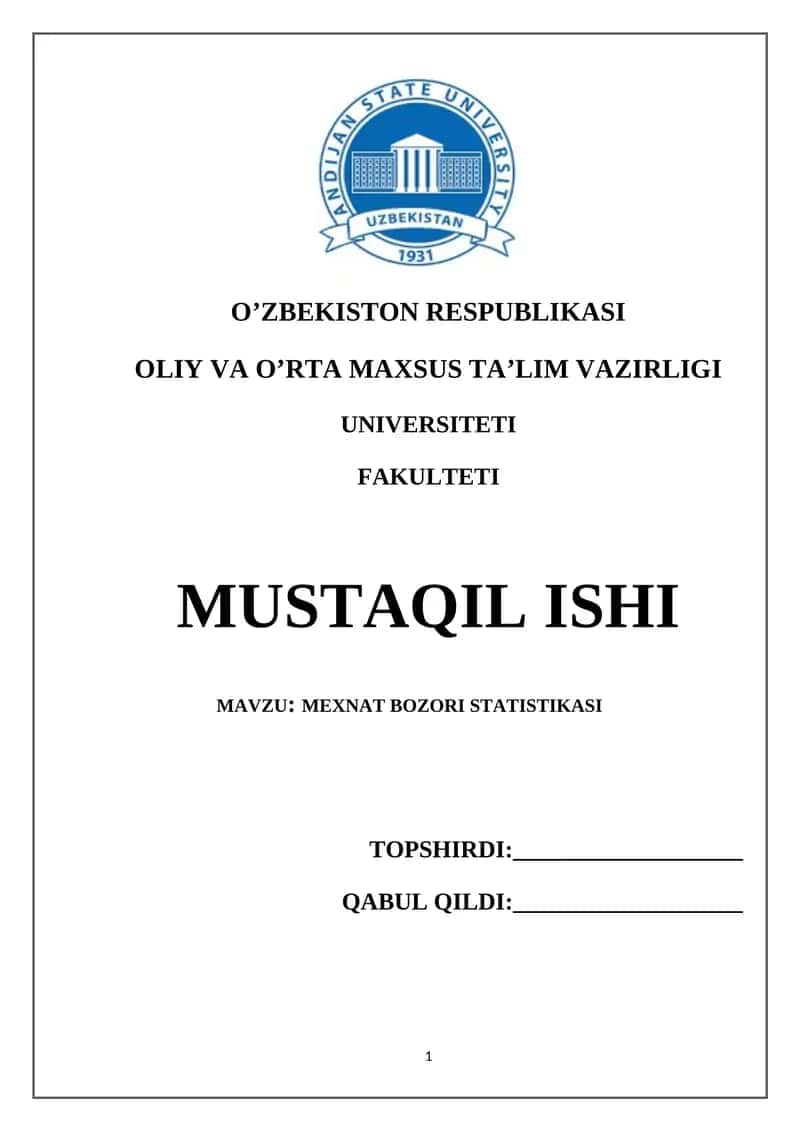 Mehnat bozori statistikasi