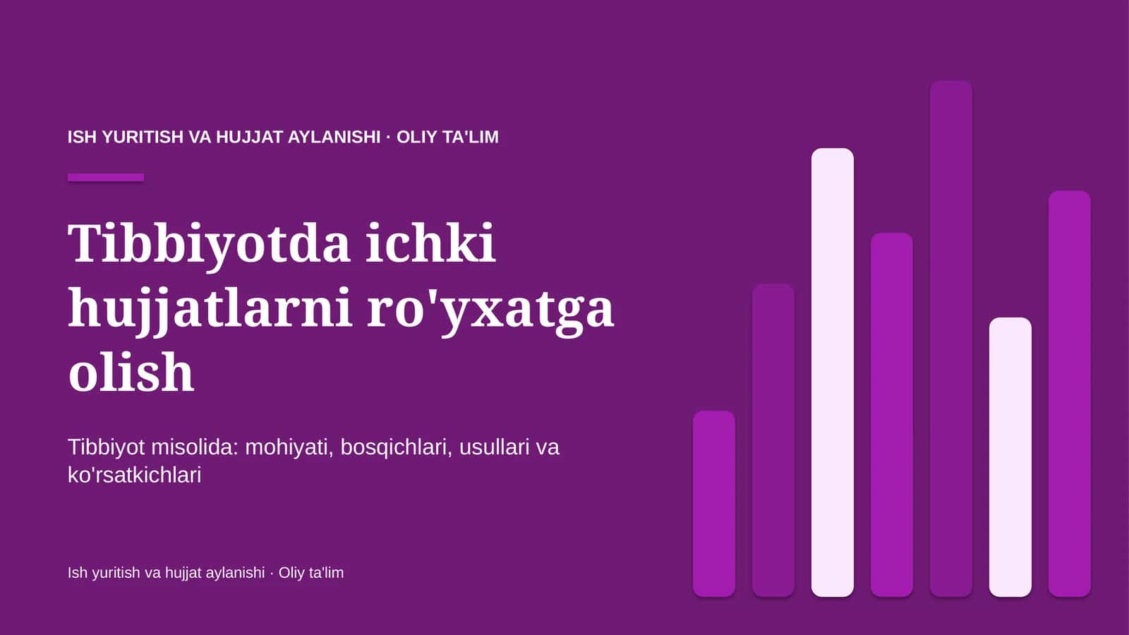 tibbiyotda ichki hujjatlarni ro'yxatga olish 4986