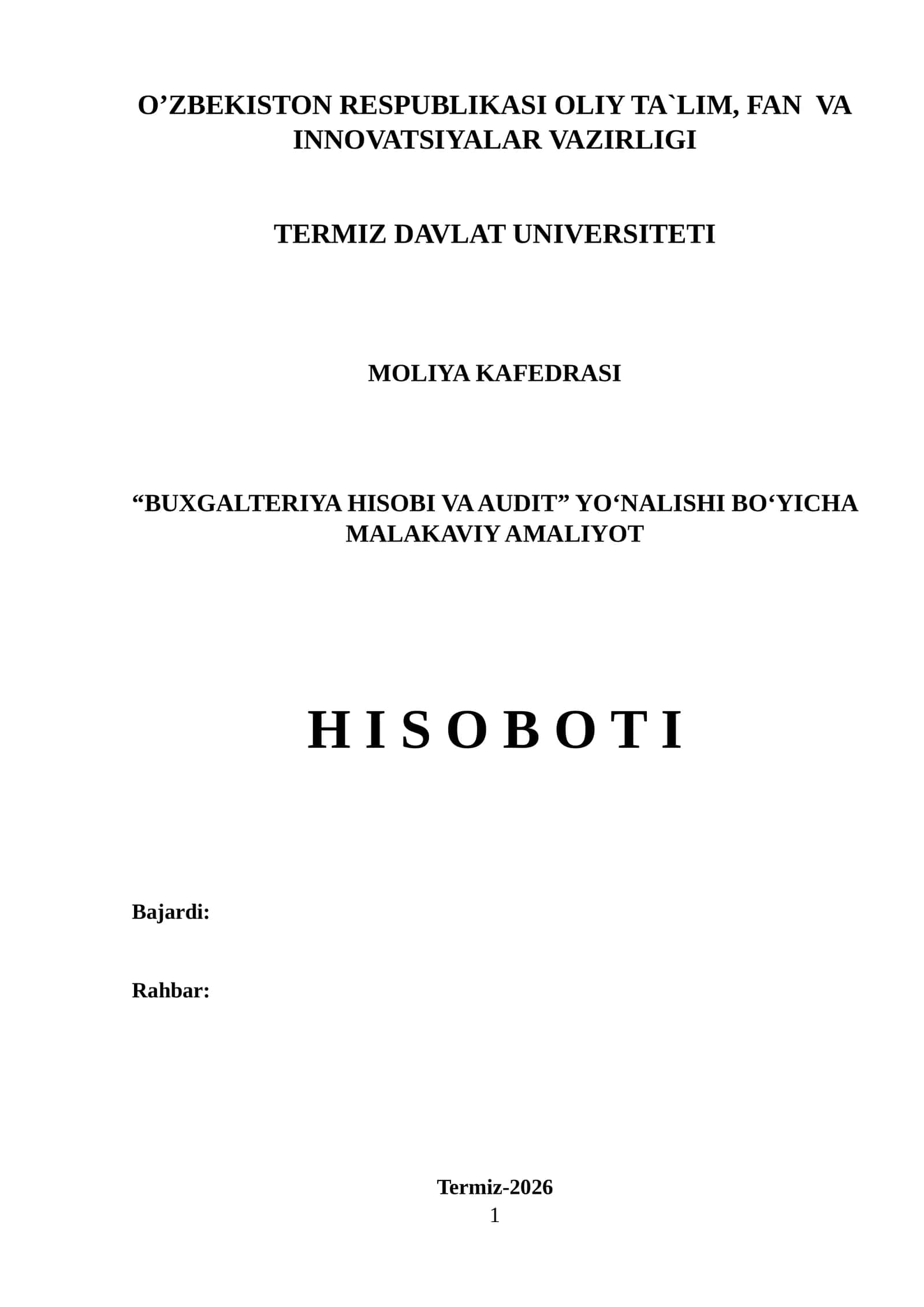 AMALIYOT HISOBOTI “Ramzan Gold” Xususiy korxonasi, faoliyat yo‘nalishi (birja savdolari),