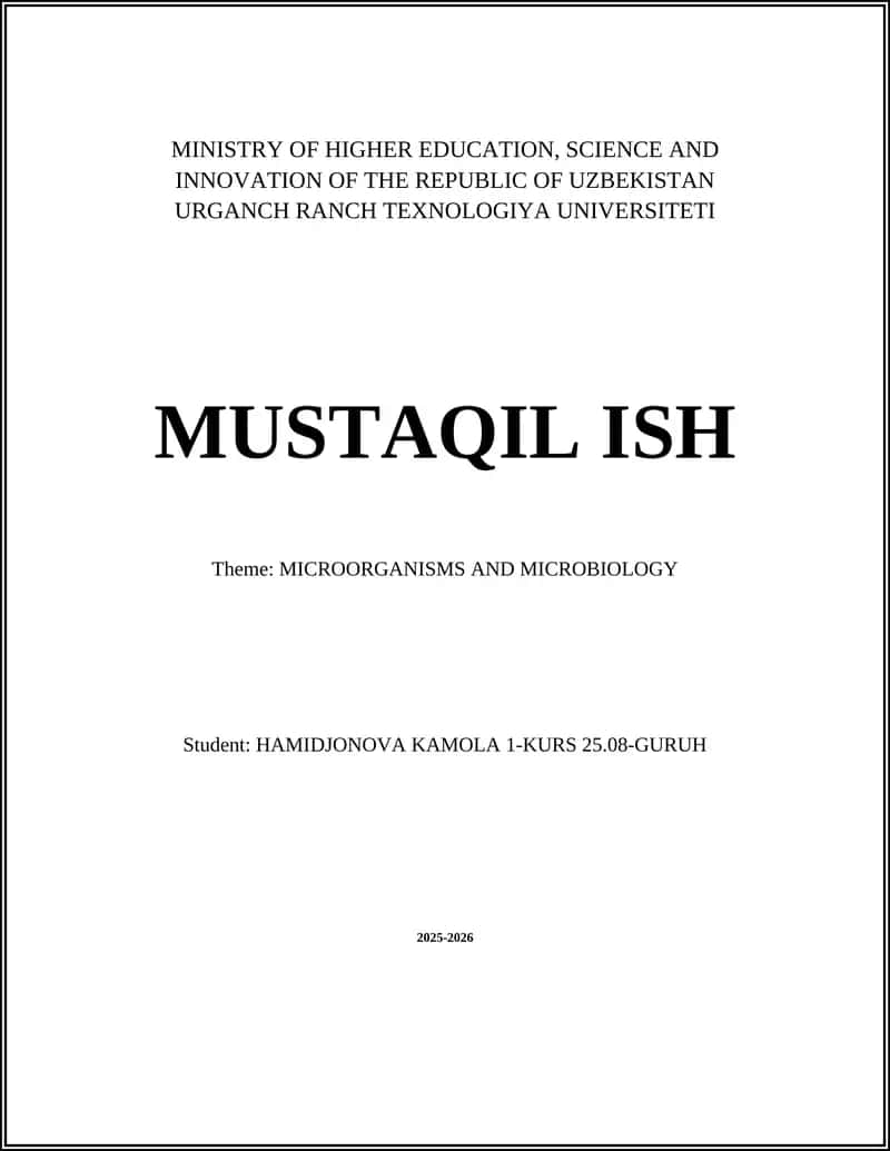MICROORGANISMS AND MICROBIOLOGY