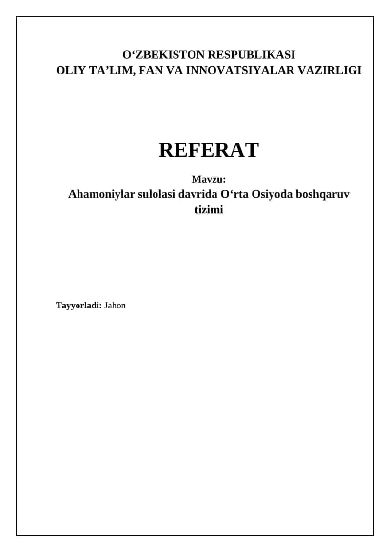 Ahamoniylar Markaziy Osiyosidagi ma'muriy tizim: Umumiy ko'rinish