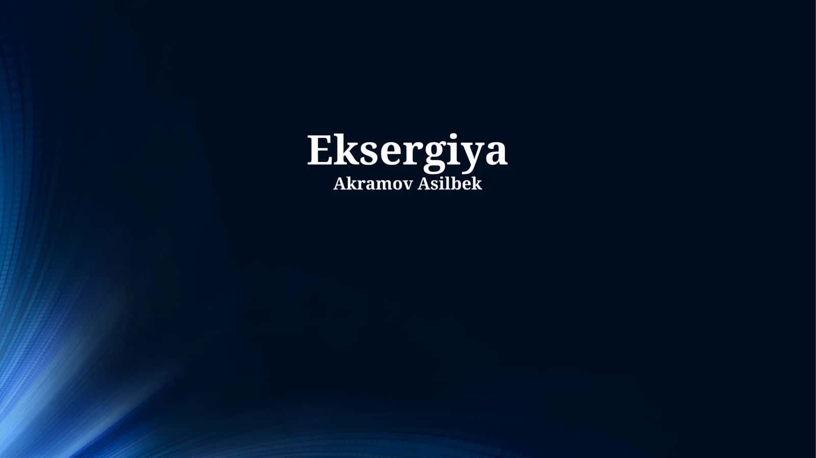Eksergiya
