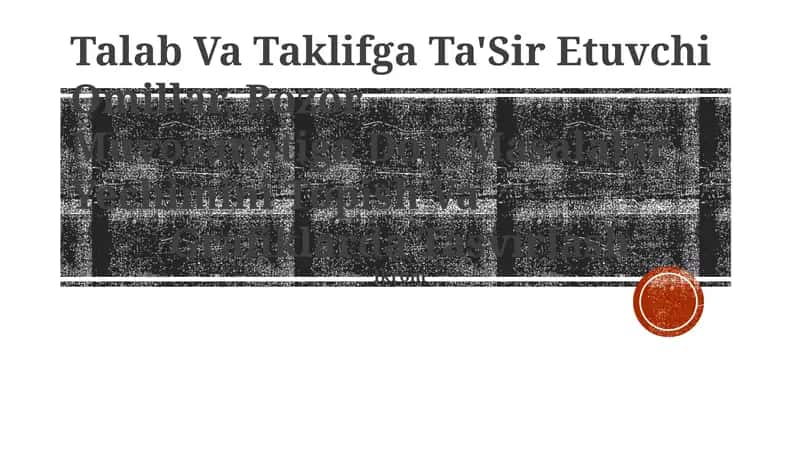 Bozor Muvozanatiga Doir Masalalar Yechimini Topish Va Grafiklarda Tasvirlash