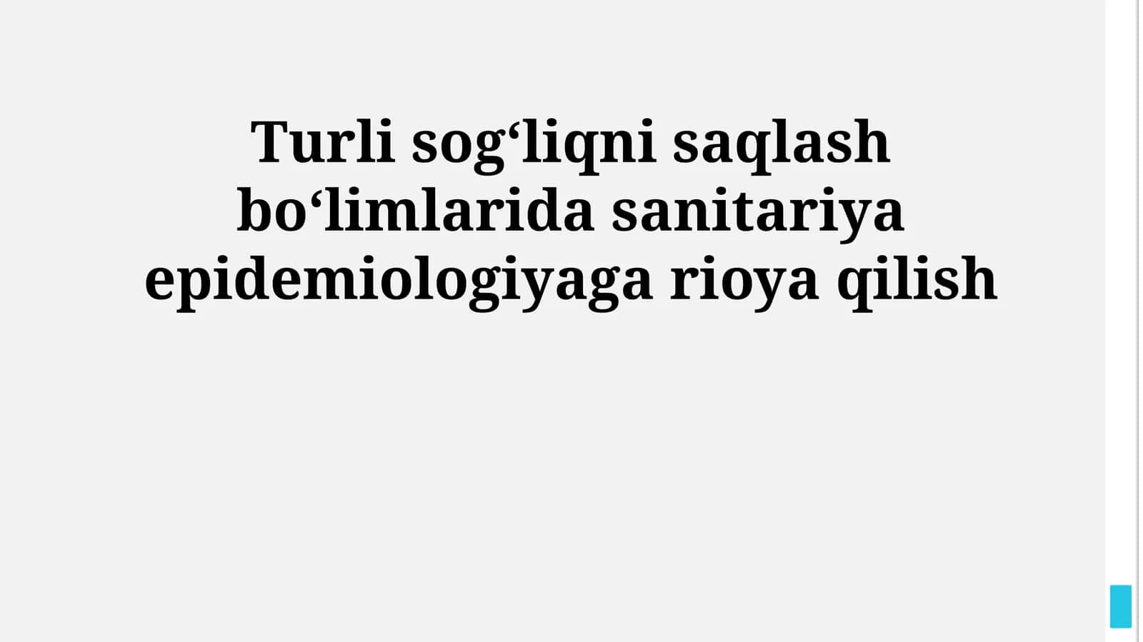 Tibbiy Xodimlarning Shaxsiy Gigienasi