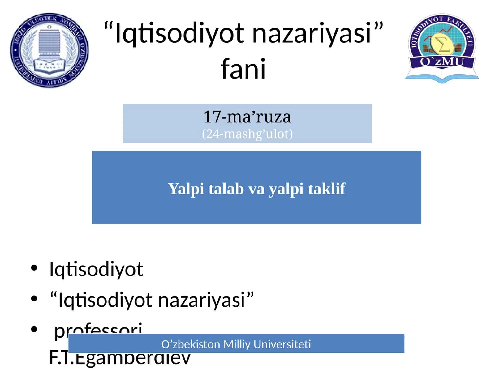 Iqtisodiyot nazariyasi
