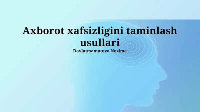 Tarmoq Xavfsizligini Ta'minlash
