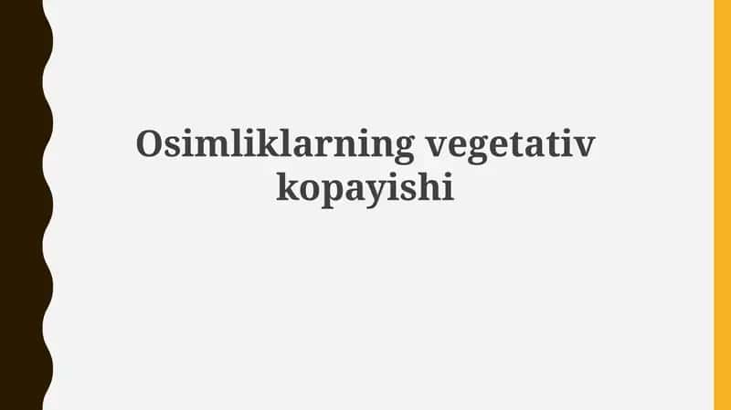 Vegetativ ko'paytirish