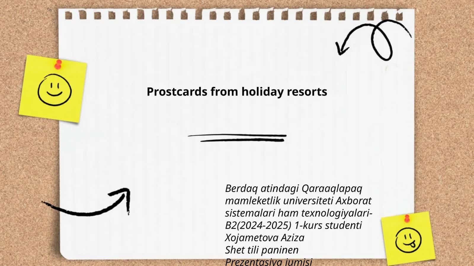 Prostcards from holiday resorts