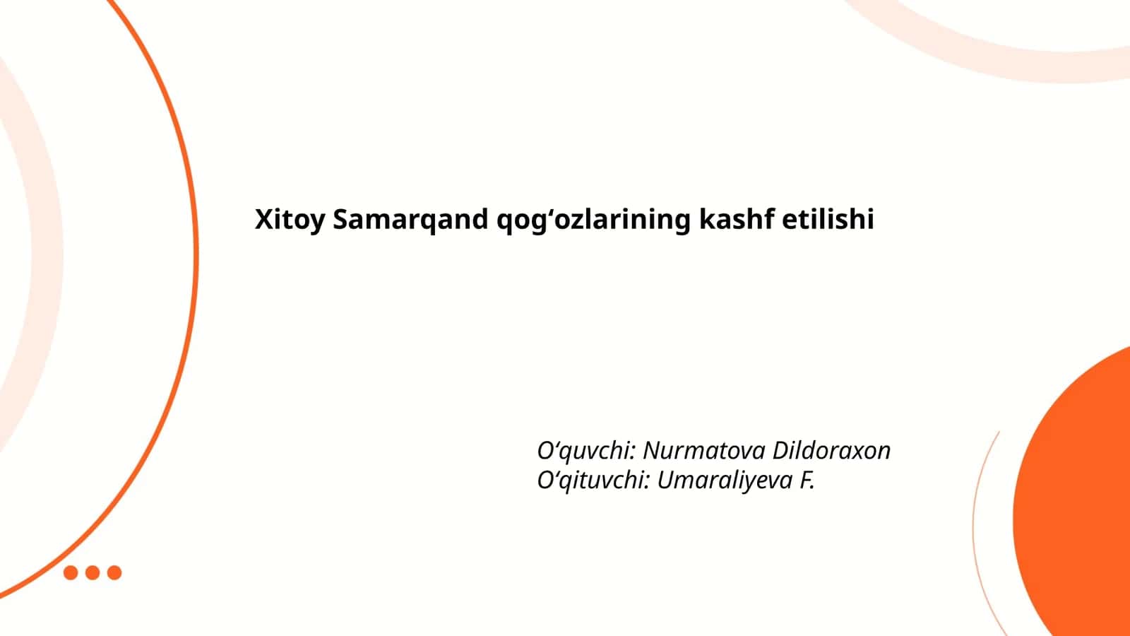 Xitoy Samarqand qogʻozlarining kashf etilishi