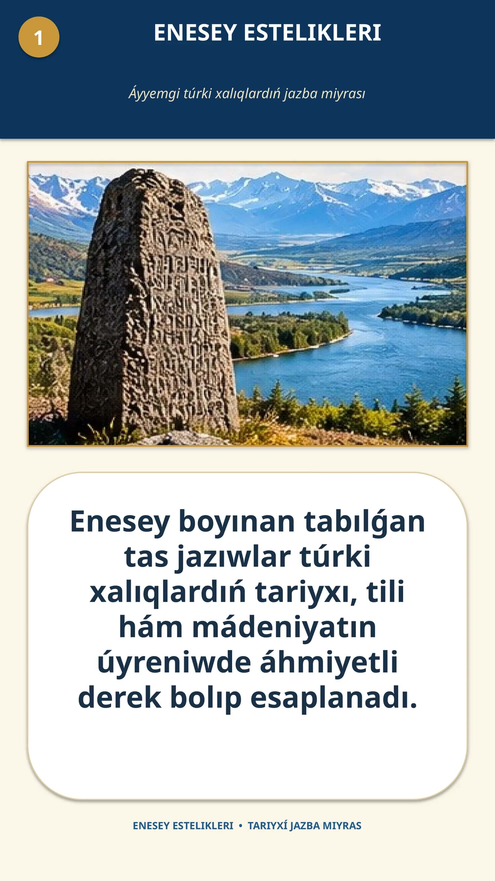 ENESEY ESTELIKLERI • TARIYXÍ JAZBA MIYRAS