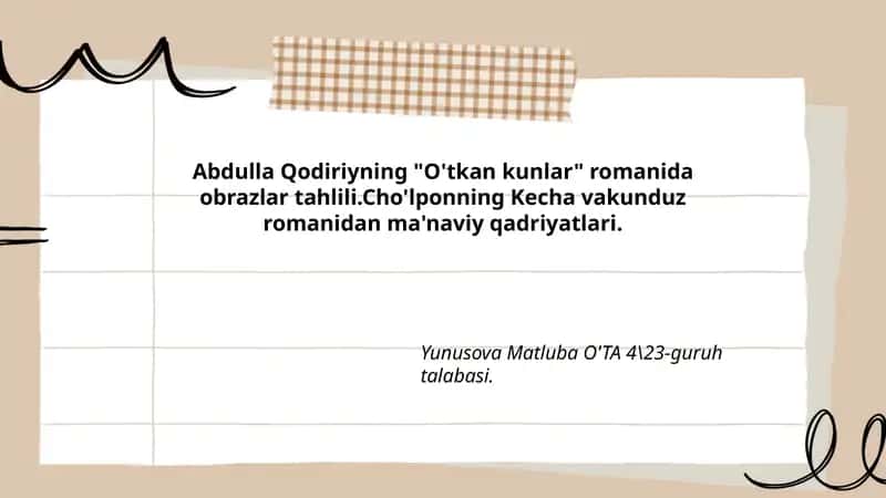 O'tkan kunlar
