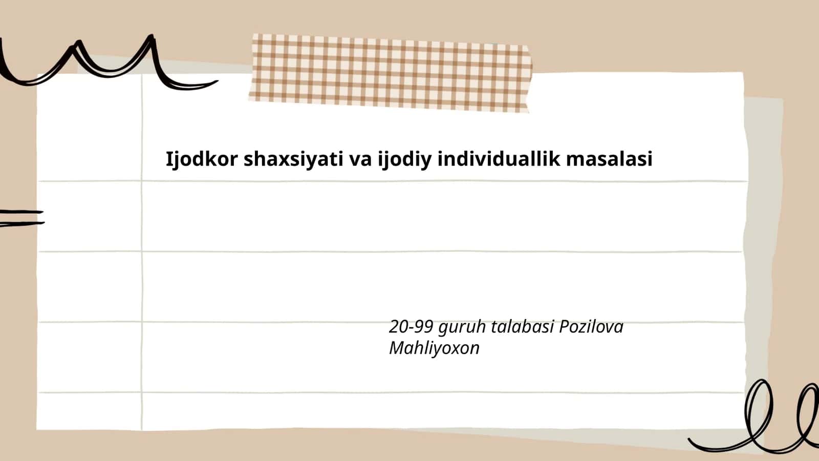 Ijodkor shaxsiyati va ijodiy individuallik masalasi