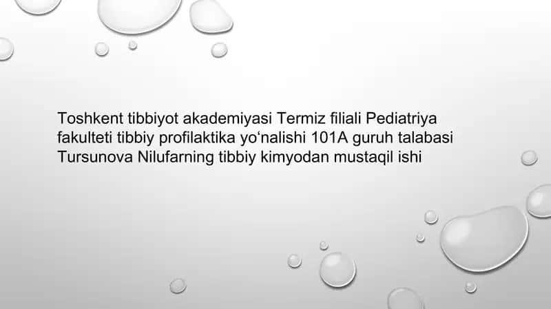 Tibbiy kimyo va kriminalistika mavzusida ilmiy qator
