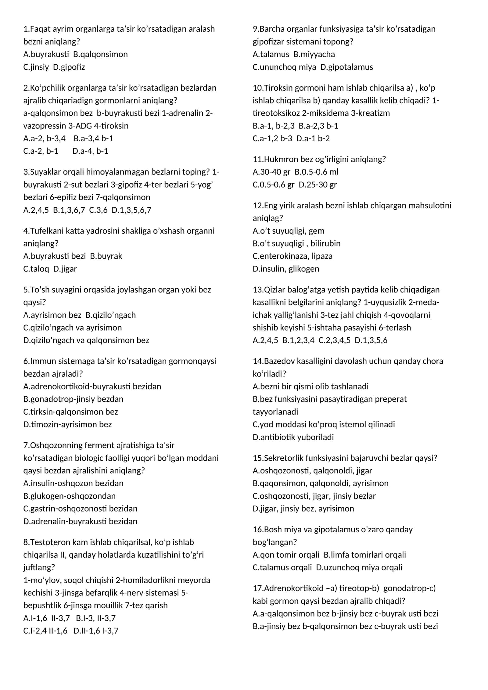 Bezlar anatomiyasi (Anatomy of Glands)