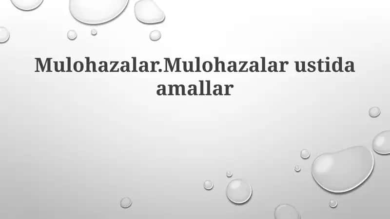 Mantiq xulosa chiqarish
