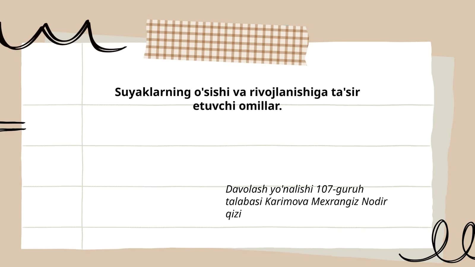 Suyaklarning o'sishi va rivojlanishiga ta'sir etuvchi omillar