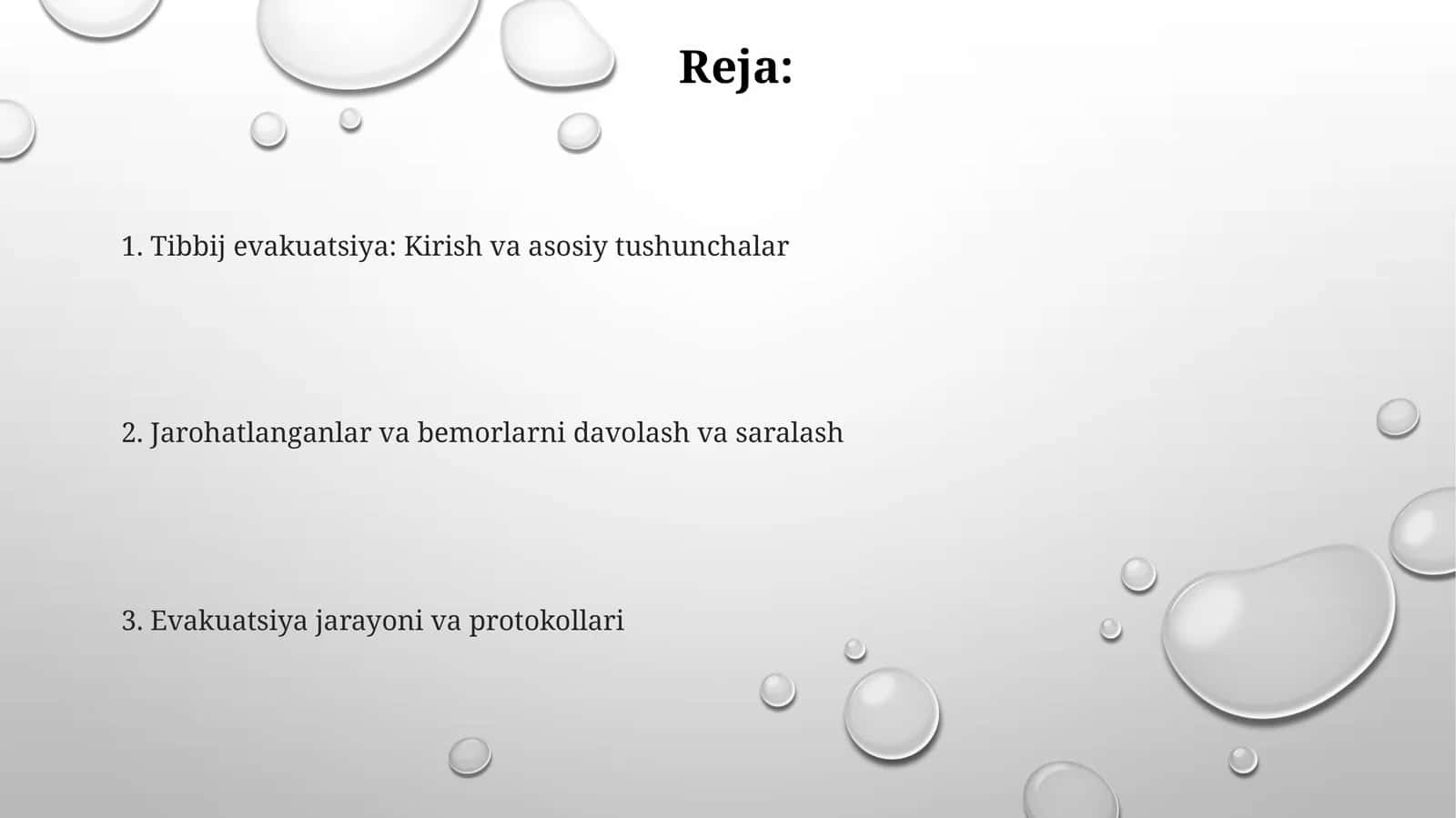 Tibbij evakuatsiya: Kirish va asosiy tushunchalar