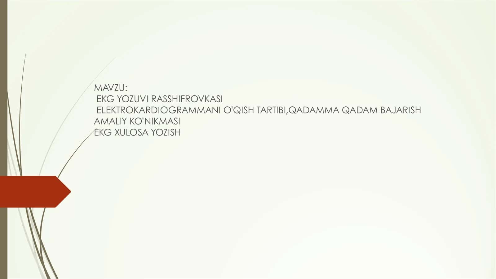 EKG YOZUVI RASSHIFROVKASI