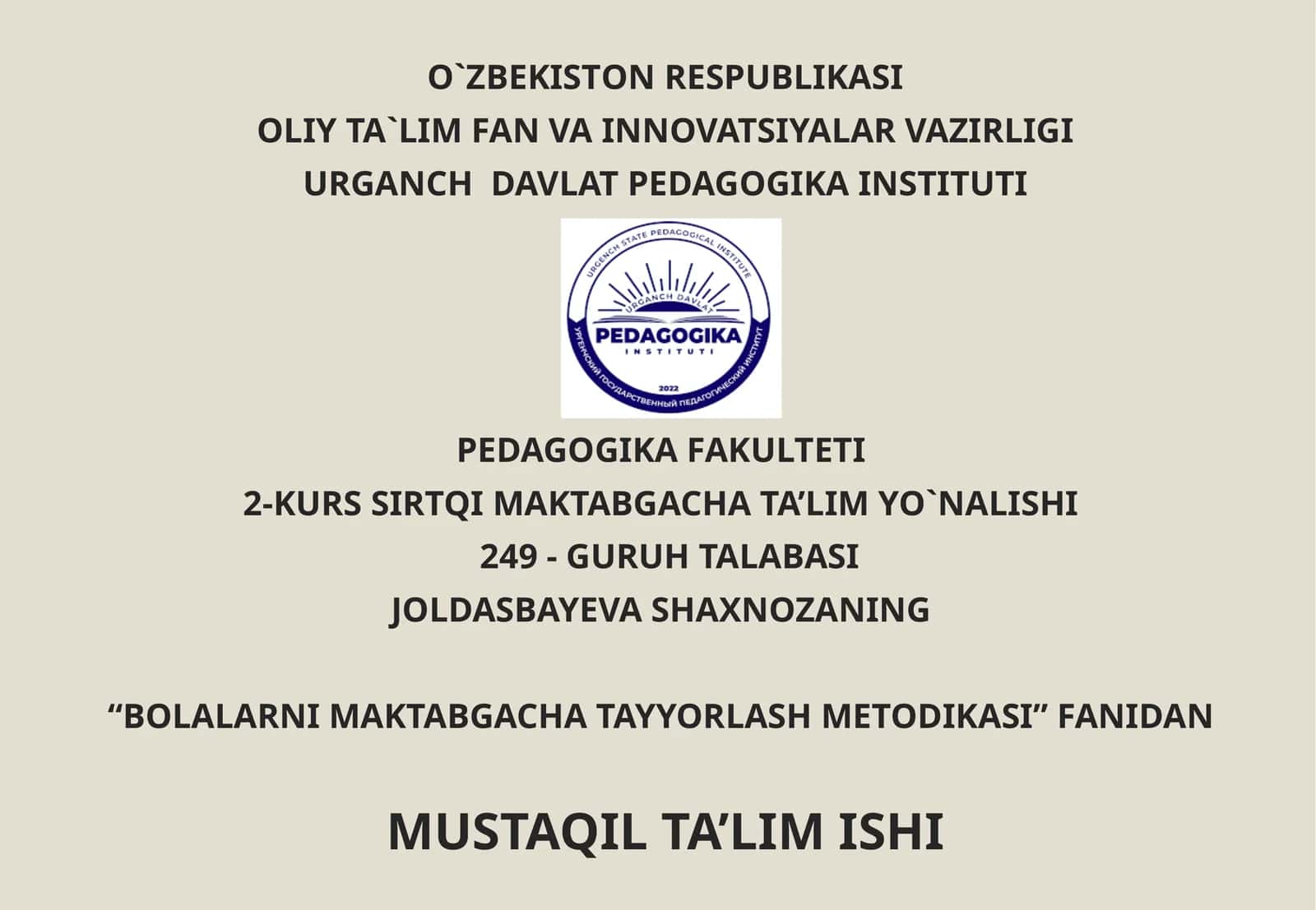 Bolalarni maktabga tayyorlashda tabiat bilan tanishtirish metodikasining roli