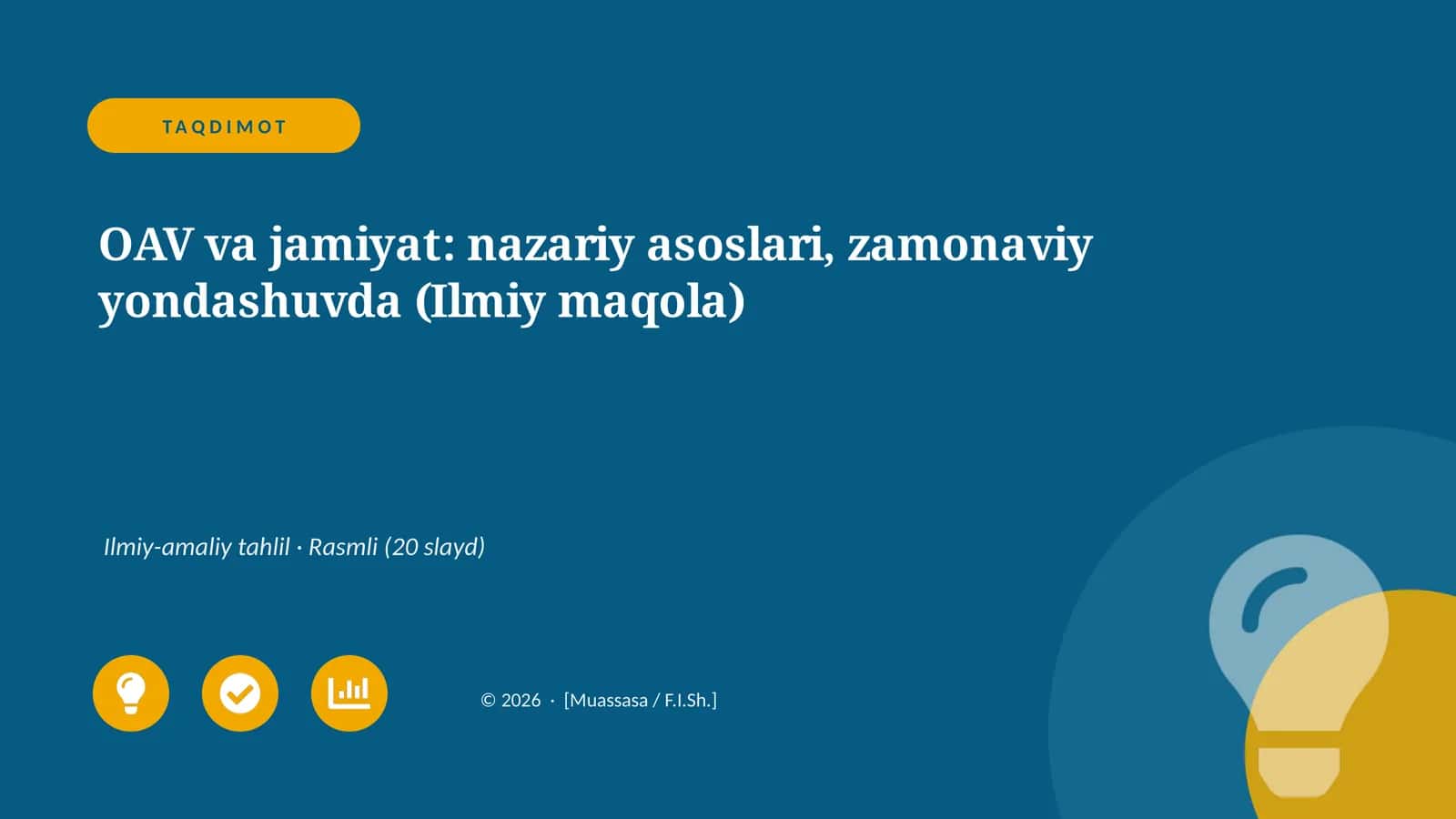OAV va jamiyat: nazariy asoslari, zamonaviy yondashuvda (Ilmiy maqola)