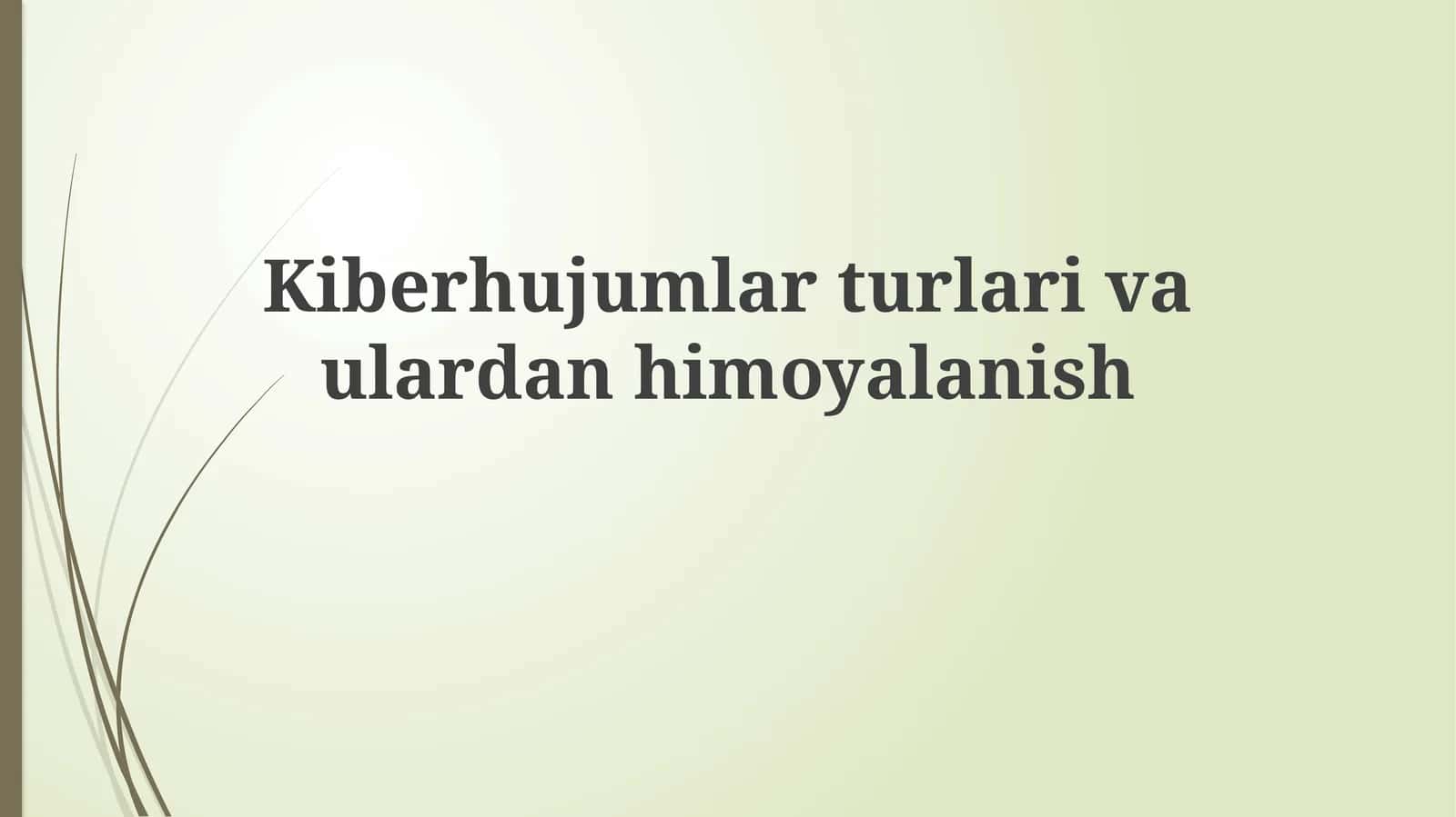 Kiberhujumlar va ularni qo`llash