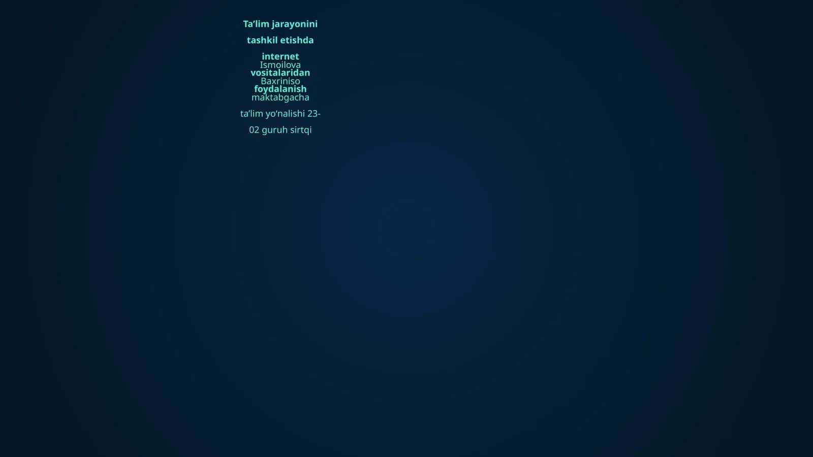 Taʼlim jarayonini tashkil etishda internet vositalaridan foydalanish