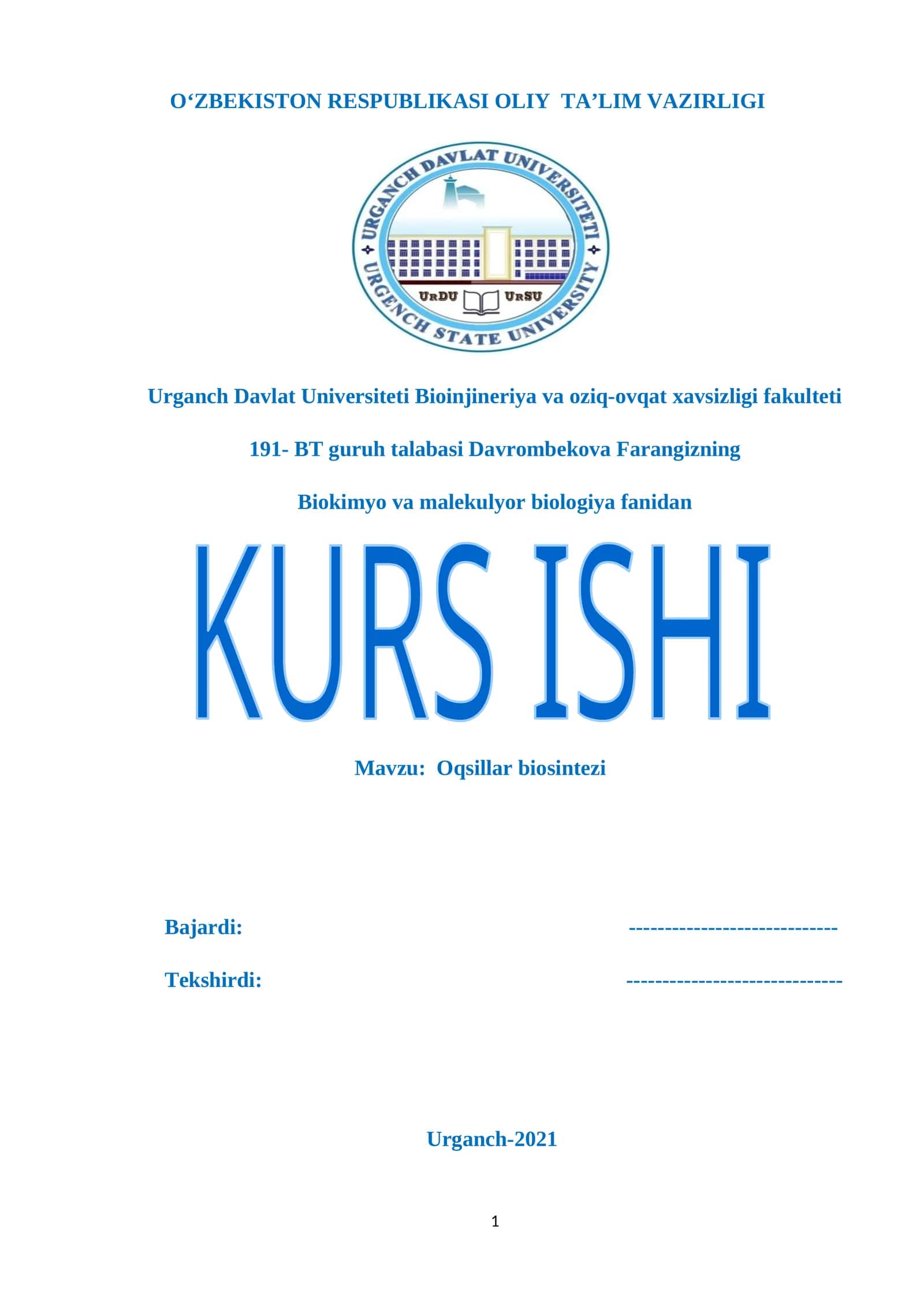 Oqsillar biosintezi