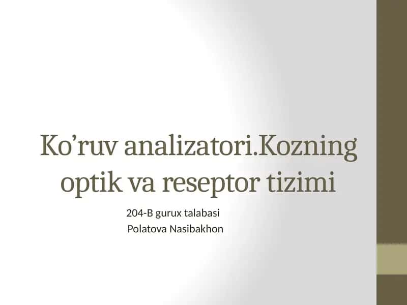 Koruv analizatori fiziologiyasi
