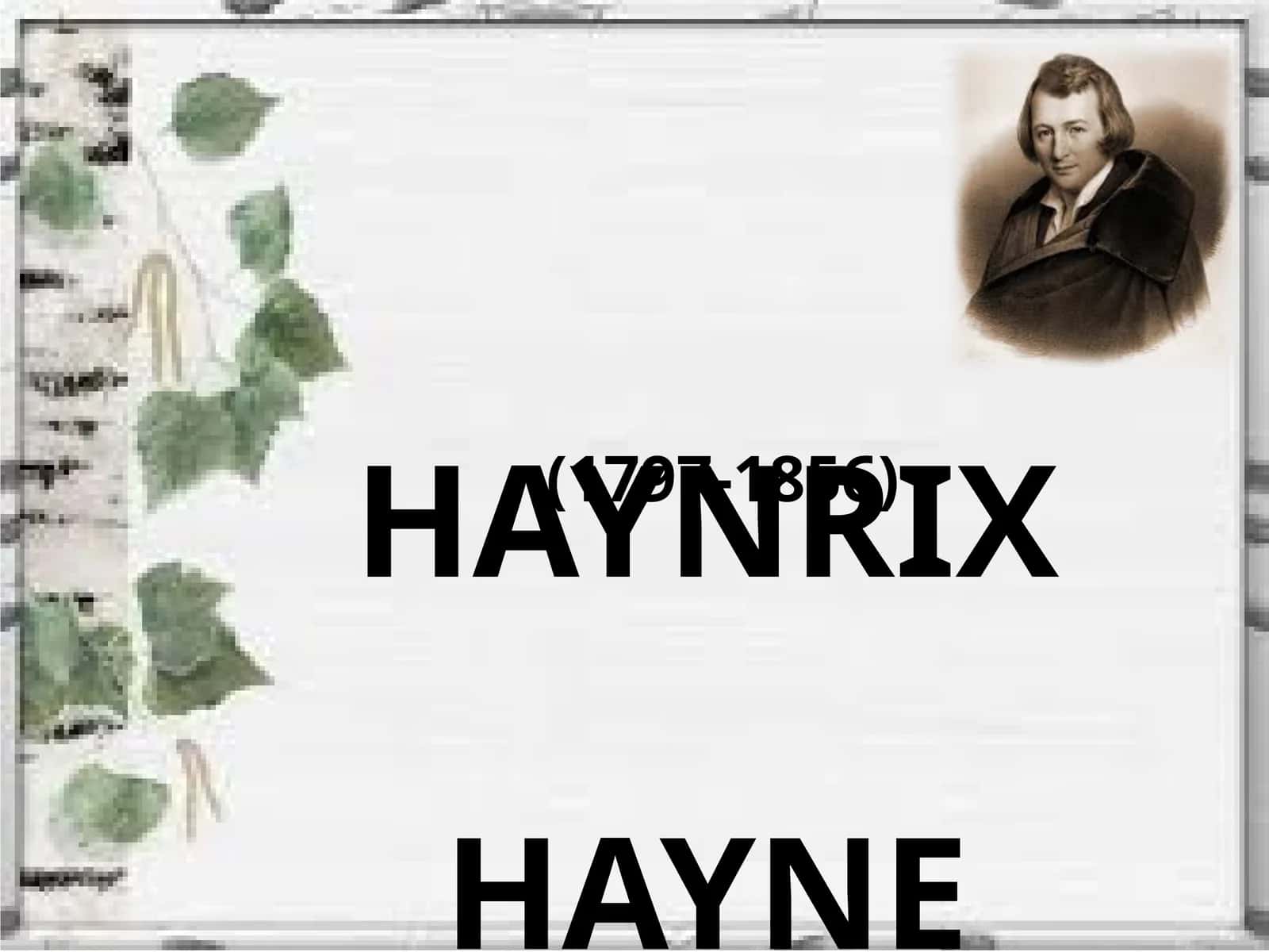XIX asr nemis adabiyotining yirik vakili, samimiy ko‘ngil she’riyatiga siyosiy hajviy tanqidni ustalik bilan qo‘sha olgan haqgo‘y shoir Haynrix Hayne