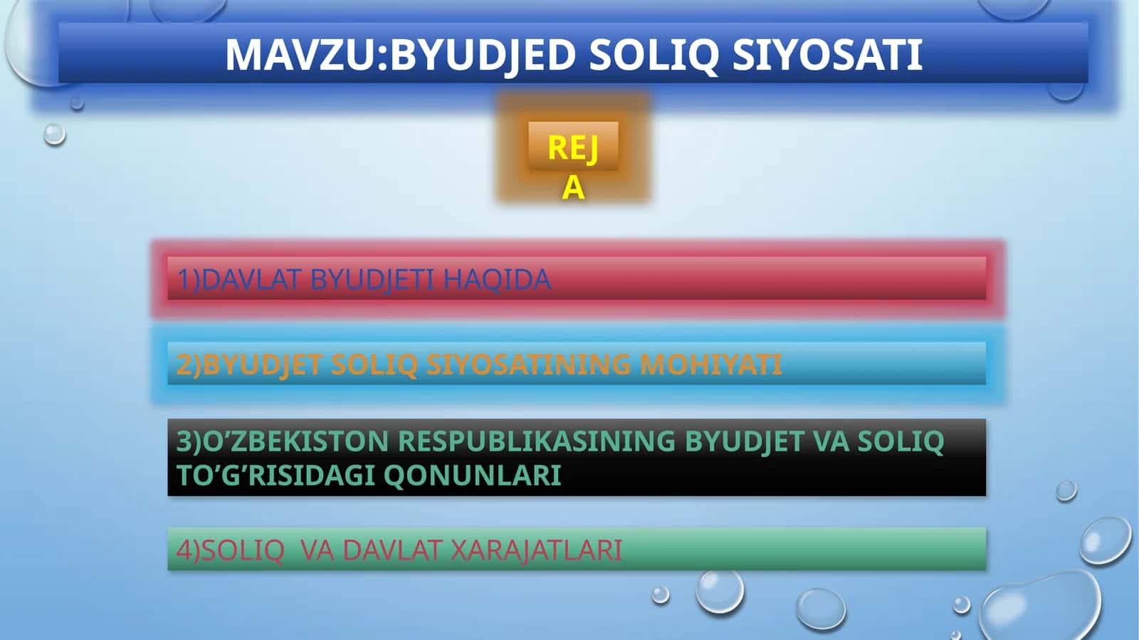 BYUDJED SOLIQ SIYOSATI