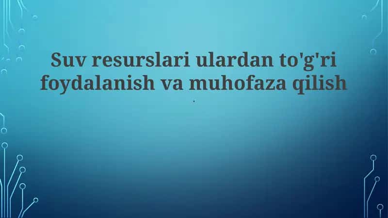Suv tejamkorligi strategiyasi
