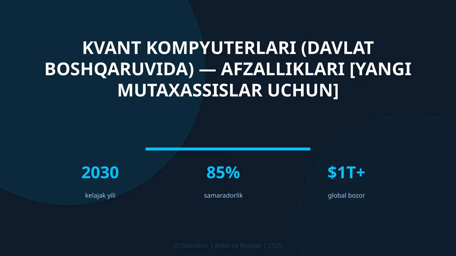 KVANT KOMPYUTERLARI (DAVLAT BOSHQARUVIDA) — AFZALLIKLARI [YANGI MUTAXASSISLAR UCHUN]